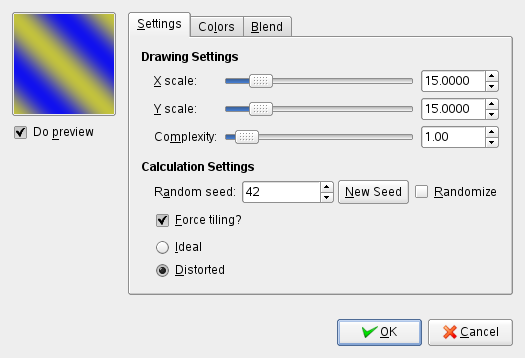 Sinus filter options (Settings)
