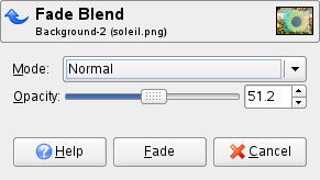 The Fade dialog
